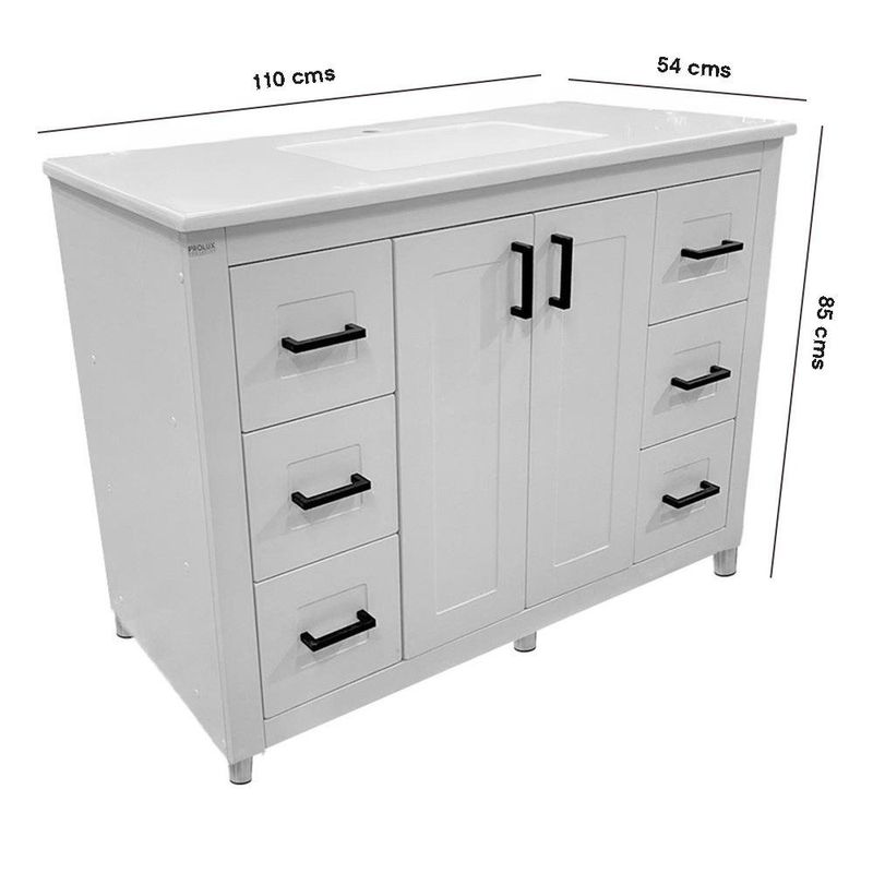 Vanity con Lavamanos Gaviota Color Blanco 100 x 54 Cm