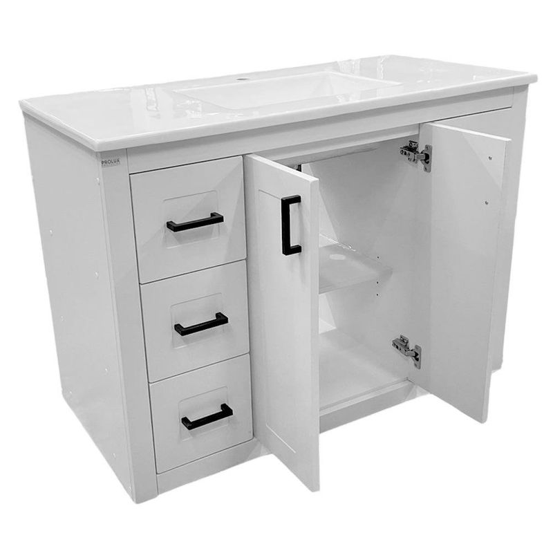 Vanity con Lavamanos Gaviota Color Blanco 100 x 54 Cm