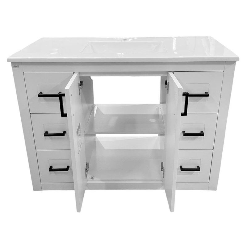 Vanity con Lavamanos Gaviota Color Blanco 100 x 54 Cm