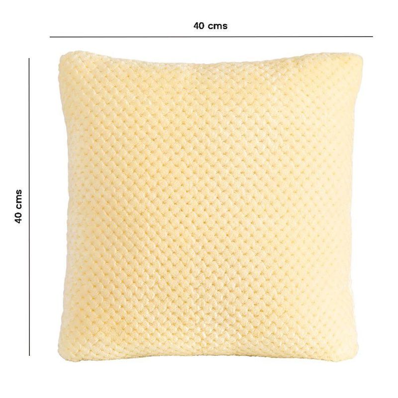 Set de 2 Cojines Decorativos de 40 x 40 cm con Textura Suave Color Amarillo