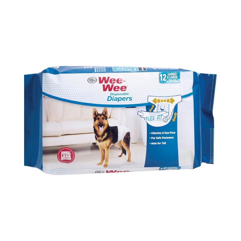 Pañales Desechables para Perro Wee Wee Talla Large - X Large 12 Piezas