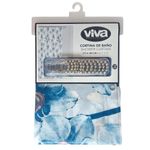Cortina de Peva para Baño Diseño Flor Azul con Ganchos