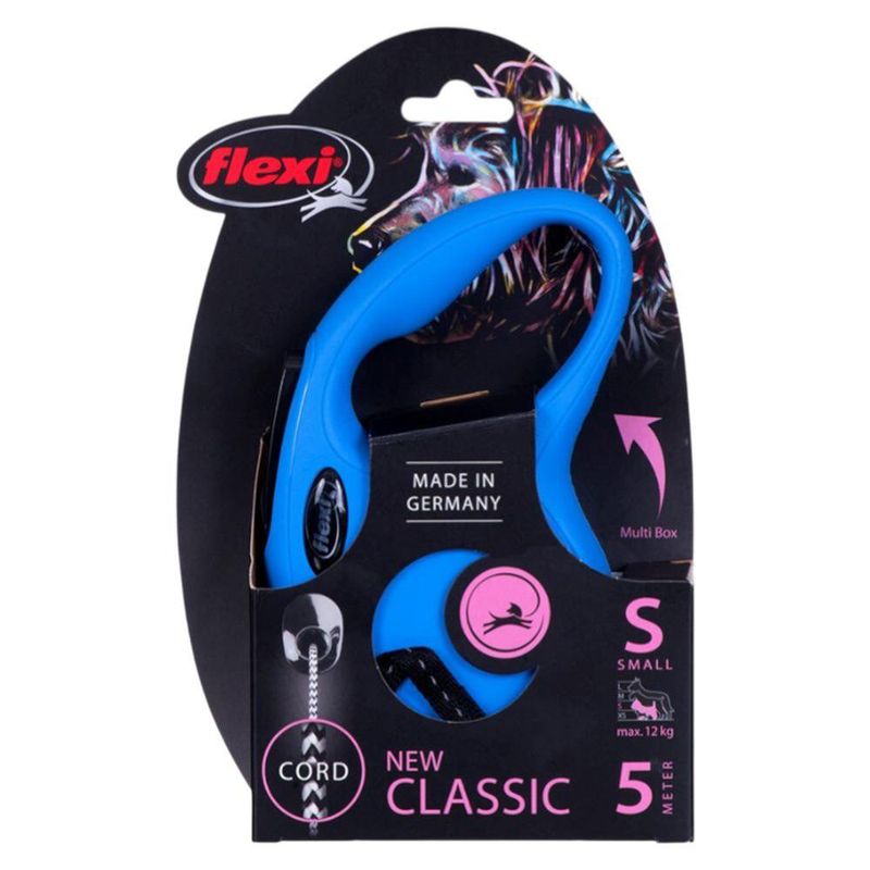 Correa Retráctil Flexi New Classic para Perro Color Azul Talla S