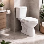 Sanitario de 2 Piezas Redondo Color Blanco con Botón Push