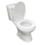 Sanitario de 2 Piezas Redondo Color Blanco con Botón Push