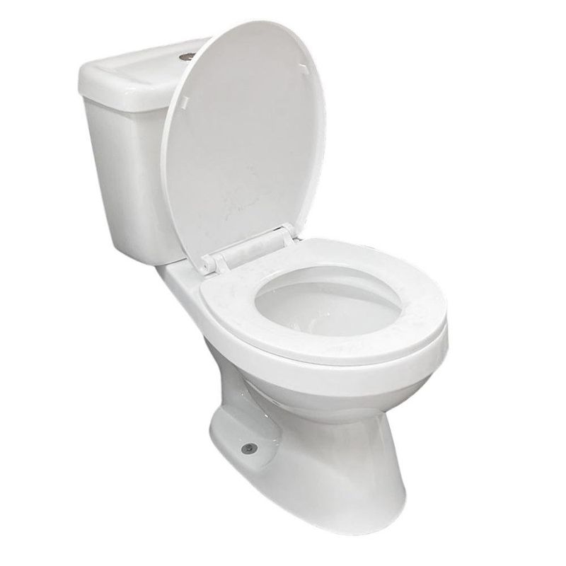 Sanitario de 2 Piezas Redondo Color Blanco con Botón Push