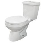 Sanitario de 2 Piezas Redondo Color Blanco con Botón Push