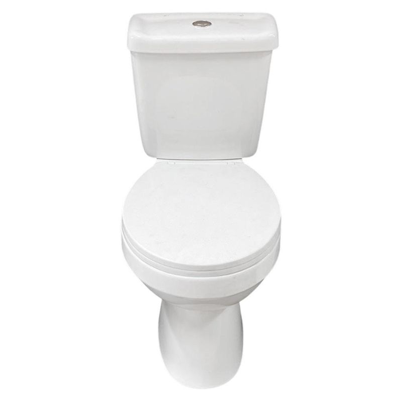 Sanitario de 2 Piezas Redondo Color Blanco con Botón Push