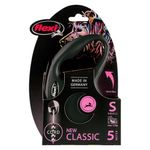 Correa Retráctil Flexi New Classic para Perro Color Negro Talla S