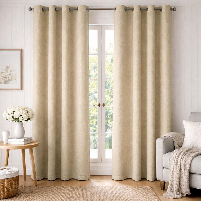 Cortina para Ventana Black Out Crema 137x228 Cm