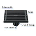 Reposadera Cuadrada con Trampa 6 x 6 Plg Color Negro