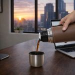 Botella Térmica Leatherette Color Café de 23 Oz