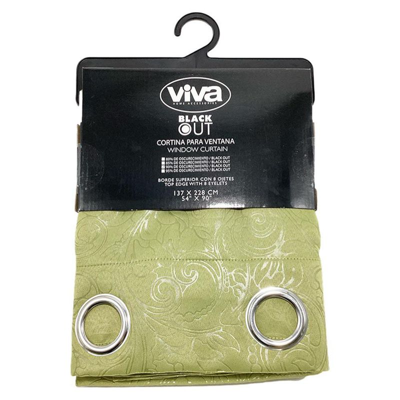 Cortina Black Out Emboss 137x228 Cm Color Verde