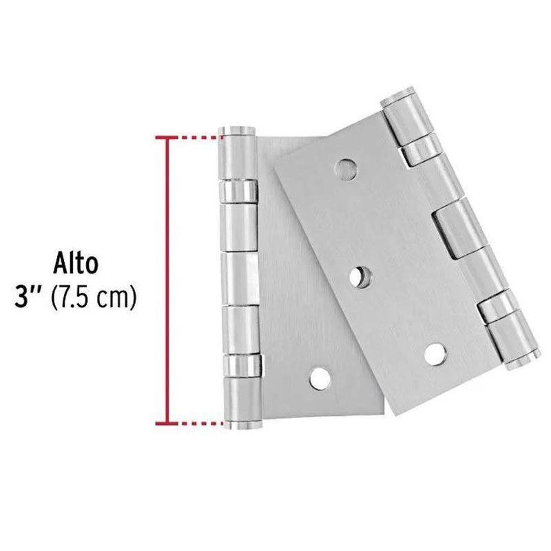 Bisagra Cuadrada de Acero Inoxidable 3 Plg Cabeza Plana