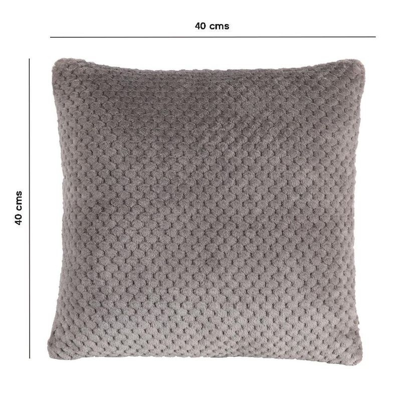 Set de 2 Cojines Decorativos de 40 x 40 cm con Textura Suave Color Gris