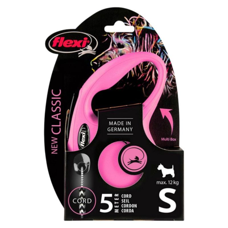 Correa Retráctil Flexi New Classic para Perro Color Rosa Talla S