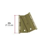 Bisagra Cuadrada de Acero Inoxidable Latón Antiguo 2 Uds de 3 Plg