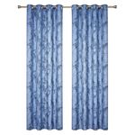 Cortina para Ventana Black Out de Flores 137x228 Cm Color Azul