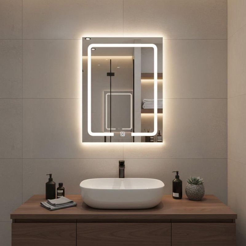 Espejo LED Rectangular 60 x 80 cm con Luz Táctil