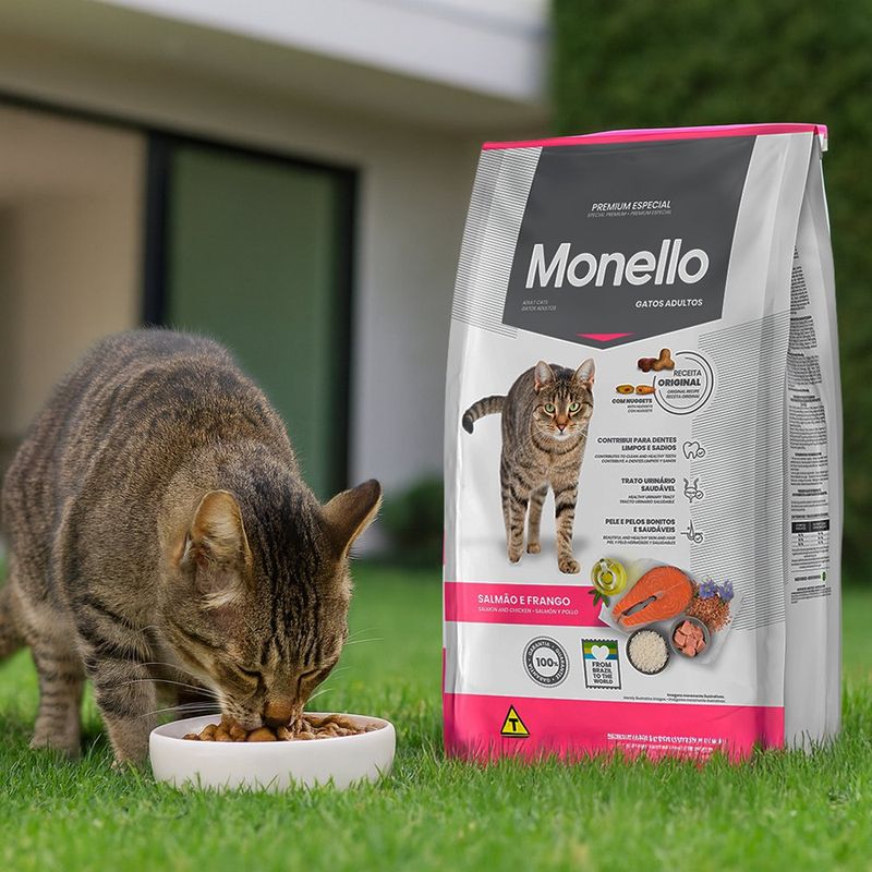 Concentrado para Gato Adulto Monello Sabor Salmón y Pollo 1 Kg