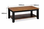Mesa de Centro Eve de 110 x 55 x 45 cm Color Café con Negro