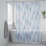 Cortina de PEVA para Baño Diseño de Líneas Modernas con Ganchos