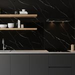 Plancha de PVC Negro Veteado de 1.22 x 2.44 Metros