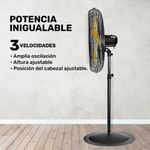 Ventilador de Pedestal y Pared Industrial 3 Aspas Amarillas 26 Plg