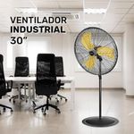 Ventilador de Pedestal y Pared Industrial 3 Aspas Amarillas 26 Plg