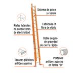 Escalera de Fibra de Vidrio con Extensión 17.4 Pies