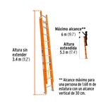 Escalera de Fibra de Vidrio con Extensión 17.4 Pies