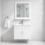 Vanity Aéreo con Espejo y Lavamanos Color Blanco