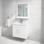 Vanity Aéreo con Espejo y Lavamanos Color Blanco