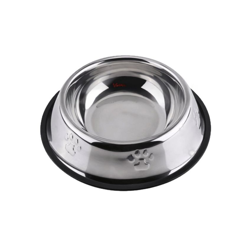 Plato para Perro de Acero Inoxidable con Base Antideslizante de 96 oz