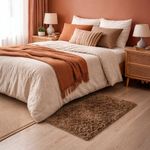 Alfombra para Pie de Cama Teddy Café 50 x 80 Cm