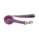 Correa para Perro Lazer con Reflectivo Morado Flores de 5/8 Plg