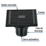 Reposadera Cuadrada Riviera de Latón 4 x 4 Plg con Cierre Automático Color Negro