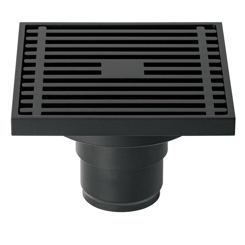 Reposadera Cuadrada Riviera de Latón 4 x 4 Plg con Cierre Automático Color Negro