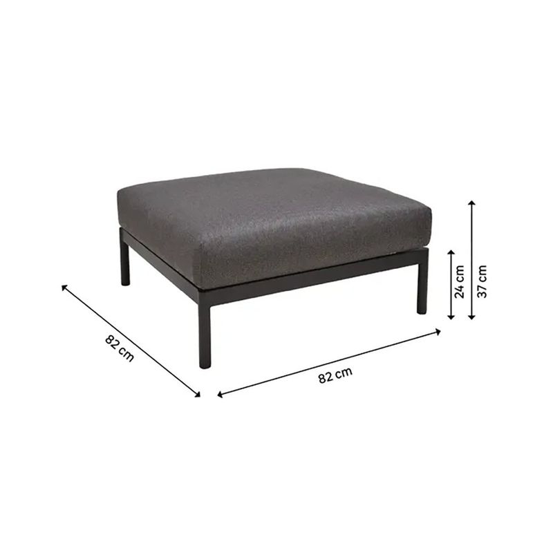 Puff de Jardín Ottoman Idunn de Aluminio Color Negro