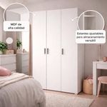 Armario Turin de 3 Puertas para Dormitorio de 49.8 x 118.1 x 200.9 cm Color Blanco