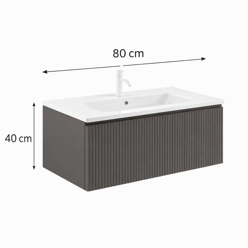 Vanity American Standard Olmo de 80 cm con Lavamanos Integrado Color Habana