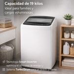 Lavadora LG Carga Superior de 19 Kg Smart Inverter TurboDrum Color Blanco