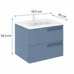Vanity American Standard Loto de 60 cm con Lavamanos Integrado Color Azul Mate