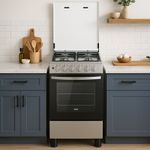 Estufa a Gas de Piso 20 plg con 4 Hornillas Color Gris Claro