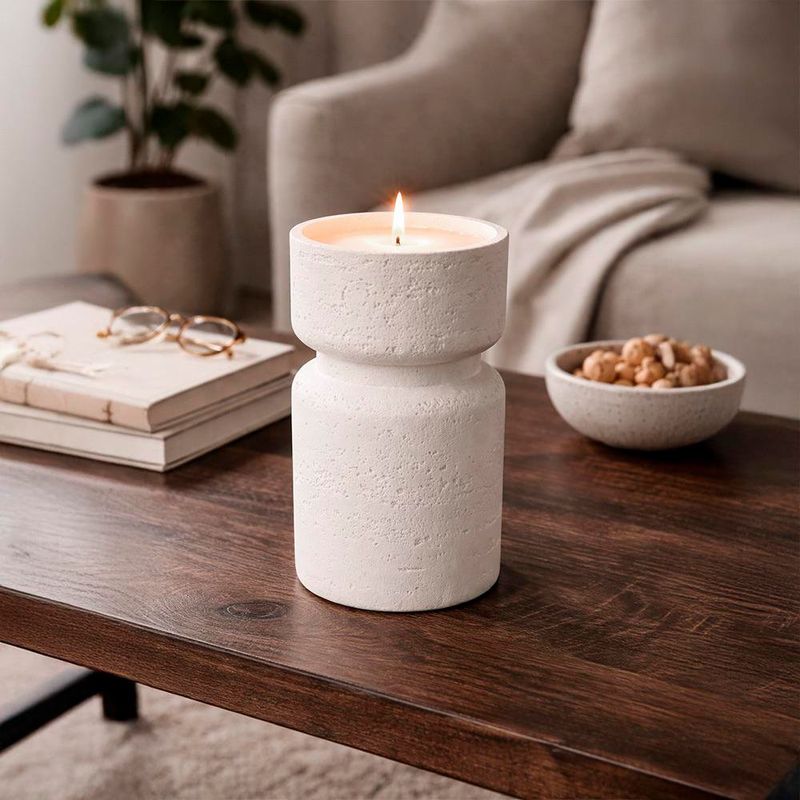 Portavela de Poly Color Blanco de 15 Cm