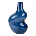 Florero de Vidrio Curvo Color Azul de 28.5 Cm
