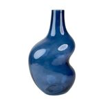 Florero de Vidrio Curvo Color Azul de 28.5 Cm