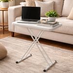 Mesa Plegable Ajustable Erika de 76.5 x 49.5 x 71.5 cm Color Blanco