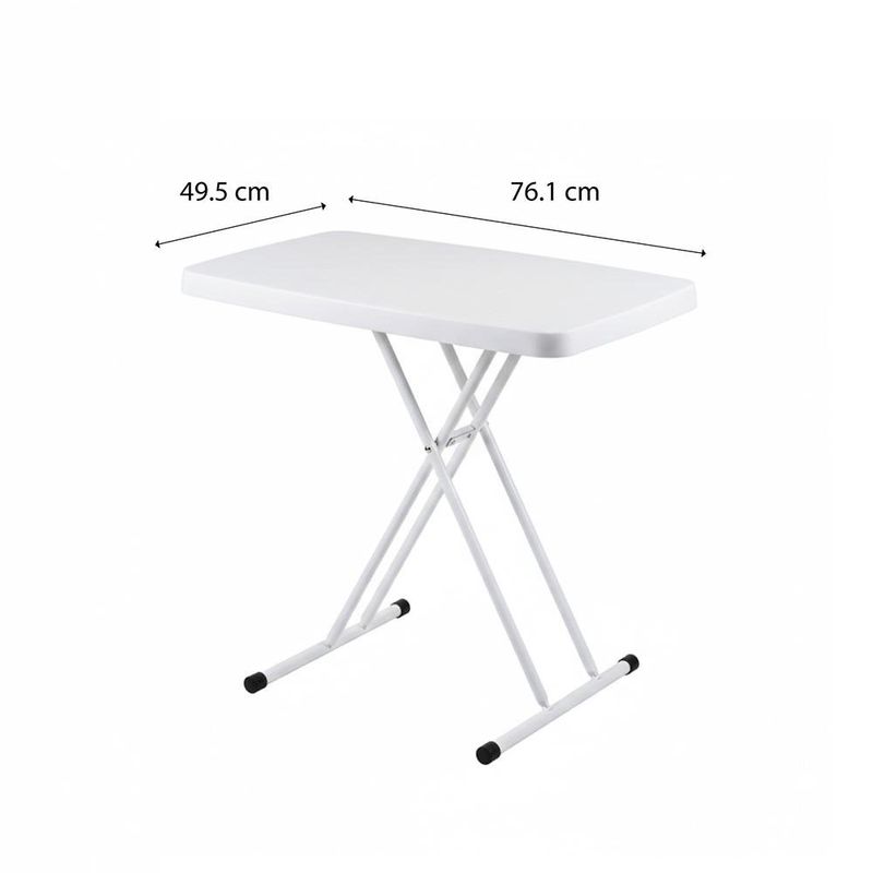 Mesa Plegable Ajustable Erika de 76.5 x 49.5 x 71.5 cm Color Blanco