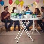 Mesa Plegable Ajustable Erika de 76.5 x 49.5 x 71.5 cm Color Blanco